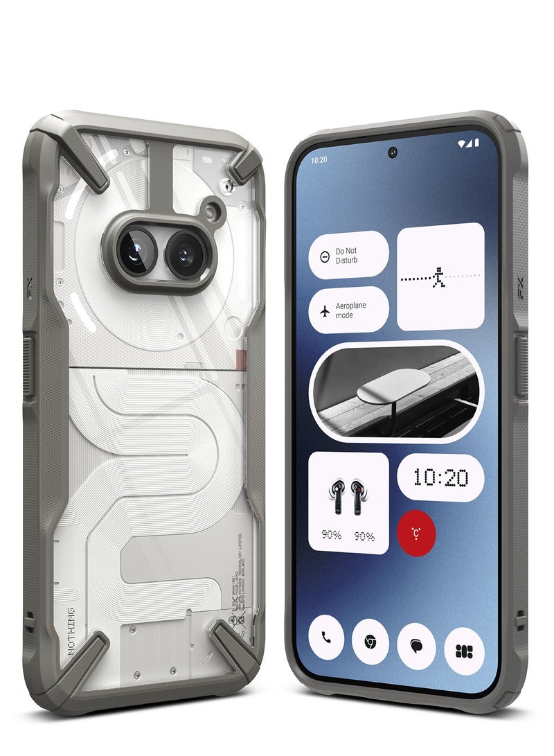 Ringke Fusion-X Compatible With Nothing Phone (2A) Case , Anti-Scratch Dual Coating Advanced Rugged Hybrid Heavy Duty Bumper Phone Case Cover - Grey  - Image 1