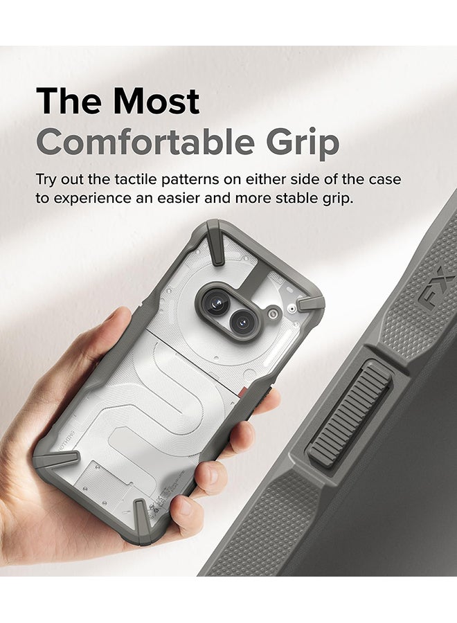 Ringke - Fusion-X Compatible With Nothing Phone (2A) Case , Anti-Scratch Dual Coating Advanced Rugged Hybrid Heavy Duty Bumper Phone Case Cover - Grey - Image 1