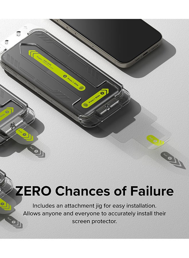 Tempered Glass Easy Slide Compatible With iPhone 15 Pro Screen Protector, Case Friendly Shatterproof Premium 9H Hardness, Anti-Scratch - 2 Pack Clear