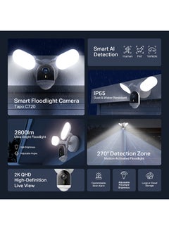 TP-LINK Tapo C720
Smart Floodlight Camera
2800-Lumen Ultra-Bright Floodlight
2K QHD Live View
IP65 Weatherproof  - Image 2