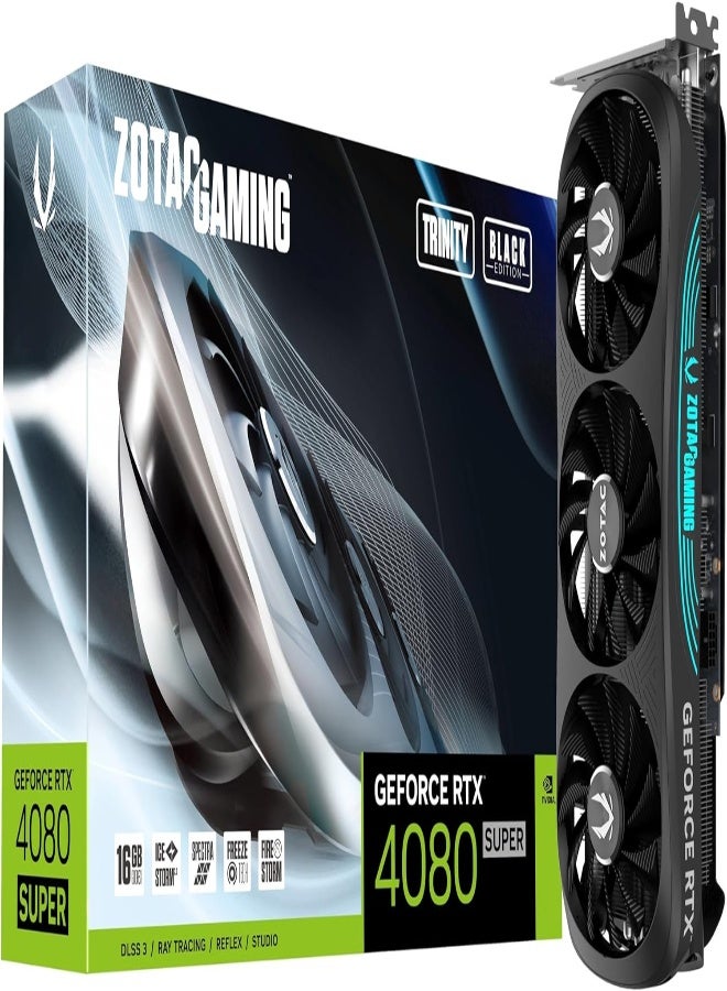 ZOTAC Gaming GeForce RTX 4080 Super Trinity Black Edition DLSS 3 16GB GDDR6X 256-bit 23 Gbps PCIE 4.0 Gaming Graphics Card, IceStorm 2.0 Advanced Cooling, Spectra RGB Lighting, ZT-D40820D-10P 