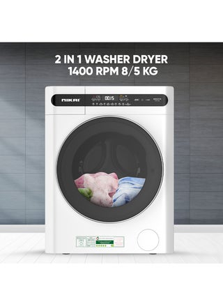 8/5 Premium Combo Washer Dryer With 18 Programs,Digital Panel Fully Automatic 8kg Washing Machine With 5KG 100% Dryer, One Touch Washing Program, Child Safety Lock 2000 W 8 kg 2000 W NWM805FDW White - pnsku/N70076967V/45/_/1727428459/6a07b22f-f22e-4a06-bfb0-87235844079e