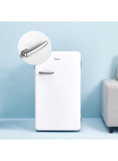 Midea 142L Gross Single Door Retro Style Refrigerator, Compact Size Free Standing, Best For Bedroom, Office & Mini Bar, Freezer Compartment Inside, Quick Cooling & Easy Cleaning MDRD142SLE01 White  - Image 3