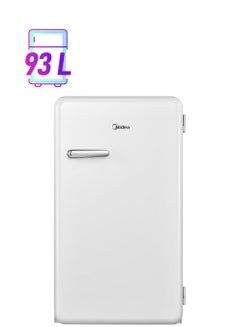 Midea 142L Gross Single Door Retro Style Refrigerator, Compact Size Free Standing, Best For Bedroom, Office & Mini Bar, Freezer Compartment Inside, Quick Cooling & Easy Cleaning MDRD142SLE01 White  - Image 1