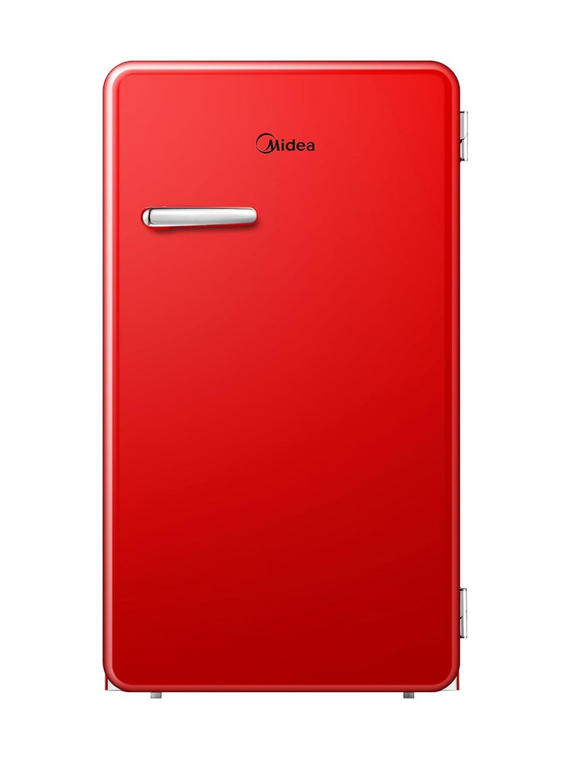 Midea 142L Gross Single Door Retro Style Refrigerator, Compact Size Free Standing, Best For Bedroom, Office & Mini Bar, Freezer Compartment Inside, Quick Cooling & Easy Cleaning 142 L MDRD142SLE32 Red  - Image 1