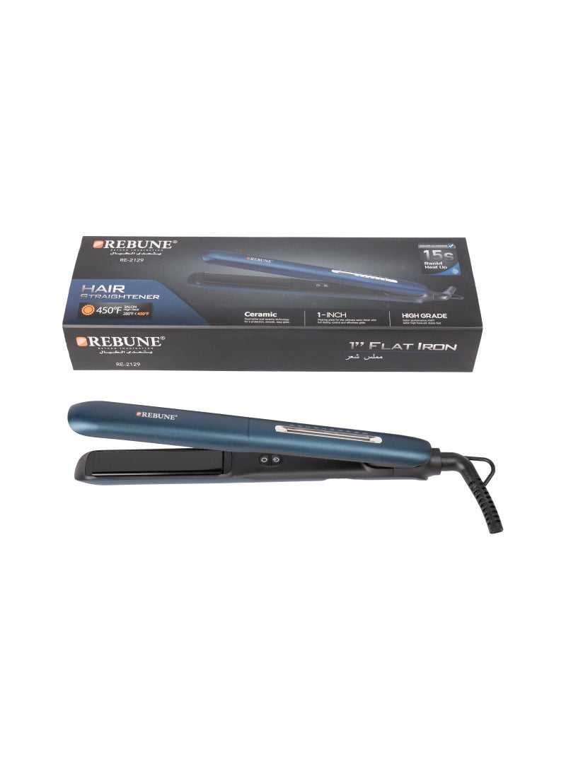 REBUNE - Ceramic hair straightener with power of 52 watts and cord length of 1.8 meters RE-2129 - Image 1