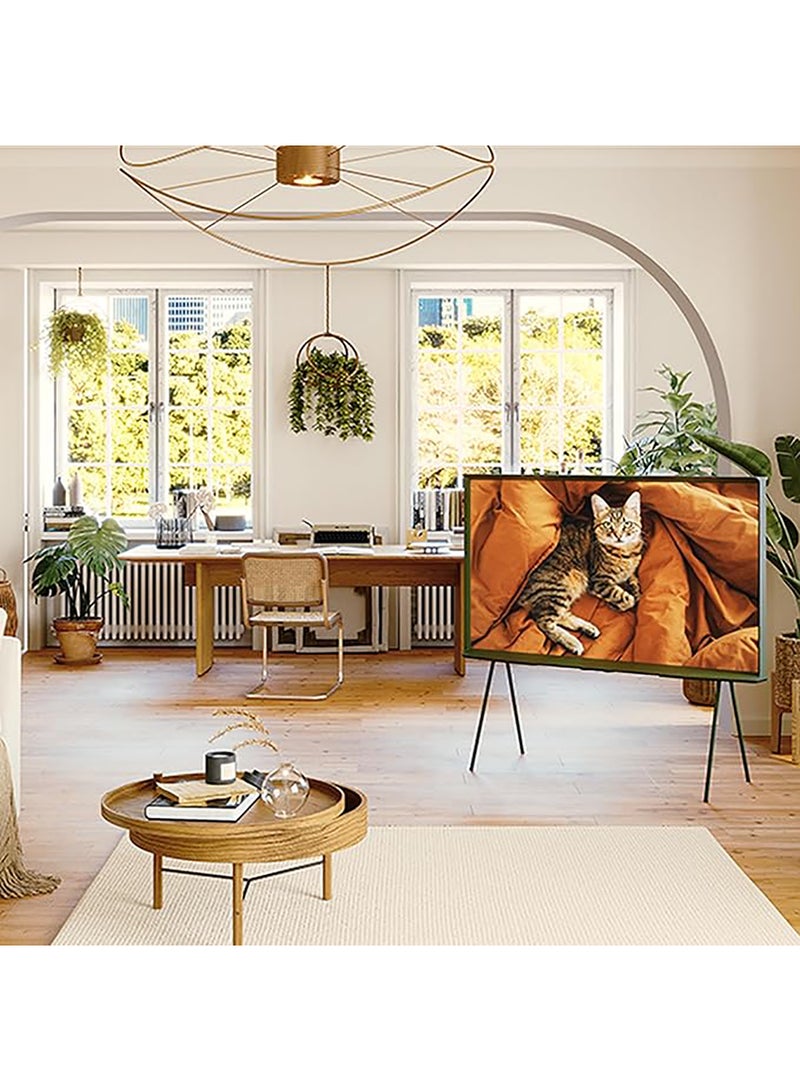 Samsung - The Serif Smart TV, Lifestyle TV, 55 Inch, 2024, 360 All Round Design, Matte Display, Detachable Stand, Tizen OS QA55LS01DAUXZN Cloud White - Image 1