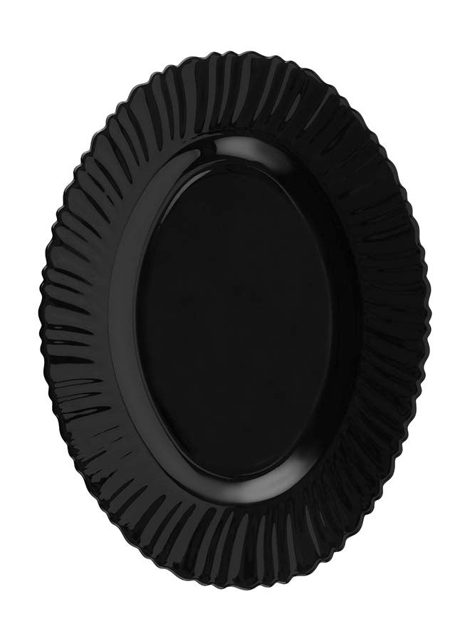 رويال فورد طبق Oval من Royalford 13" من مجموعة Black-Wave، لون أنيق مثالي لتقديم الأرز، المعكرونة، السلطة، أدوات مائدة خفيفة الوزن، آمنة في غسالة الصحون والميكروويف - Image 1