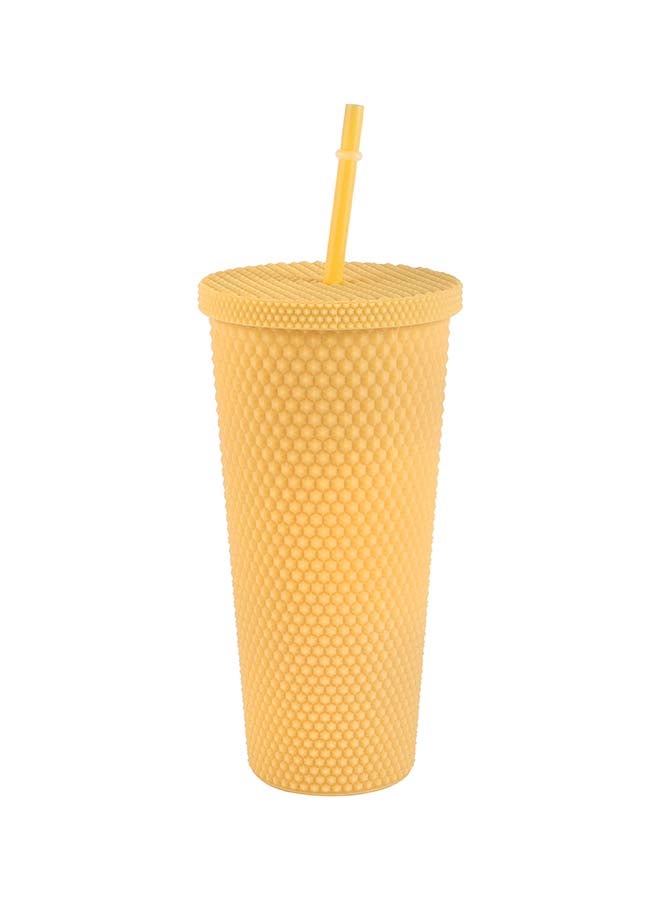 Royalford Royalford 700ml Modern Tumbler with Straw RF12150 Unbreakable Plastic with Rubber Painting Finish Tall Glass Suitable for Water, Milk, Juice, Smoothies, Milkshakes Multicolor  - Image 1