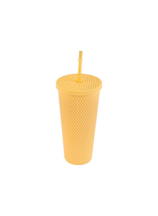 Royalford Royalford 700ml Modern Tumbler with Straw RF12150 Unbreakable Plastic with Rubber Painting Finish Tall Glass Suitable for Water, Milk, Juice, Smoothies, Milkshakes Multicolor  - Image 3