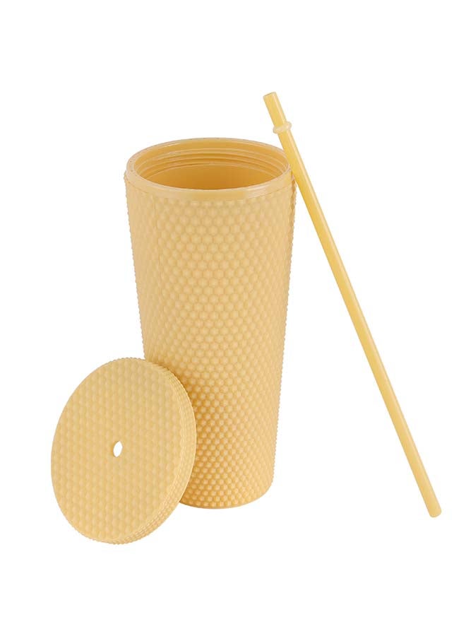 Royalford Royalford 700ml Modern Tumbler with Straw RF12150 Unbreakable Plastic with Rubber Painting Finish Tall Glass Suitable for Water, Milk, Juice, Smoothies, Milkshakes Multicolor  - Image 2