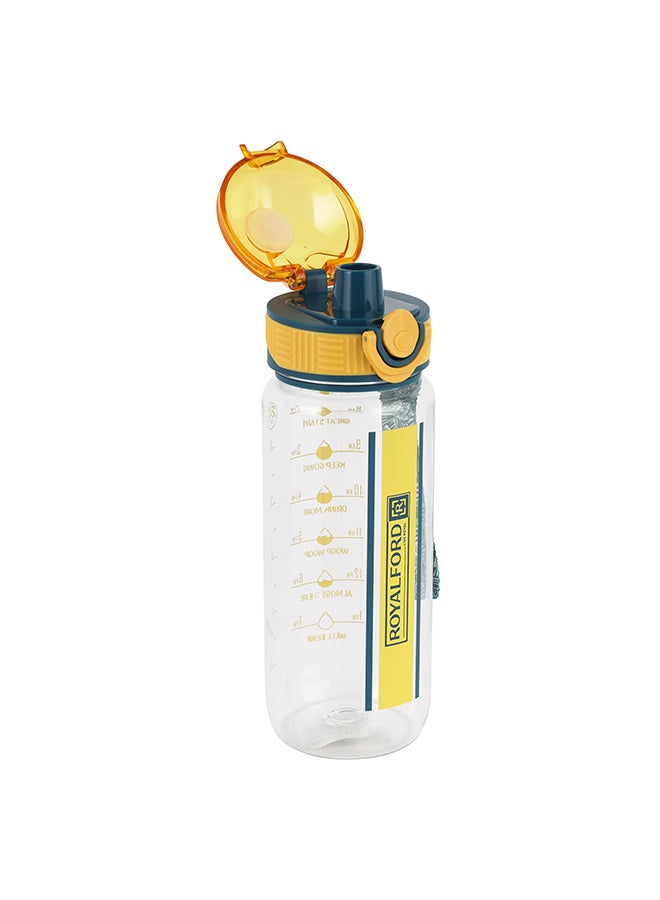 رويال فورد - Royalford 700ml Water Bottle RF12160 with Volume Tracker, Motivational Bottles with Flip Lid, PP Sipper and Straw Food-Grade and Elegant Design Multicolor - Image 1