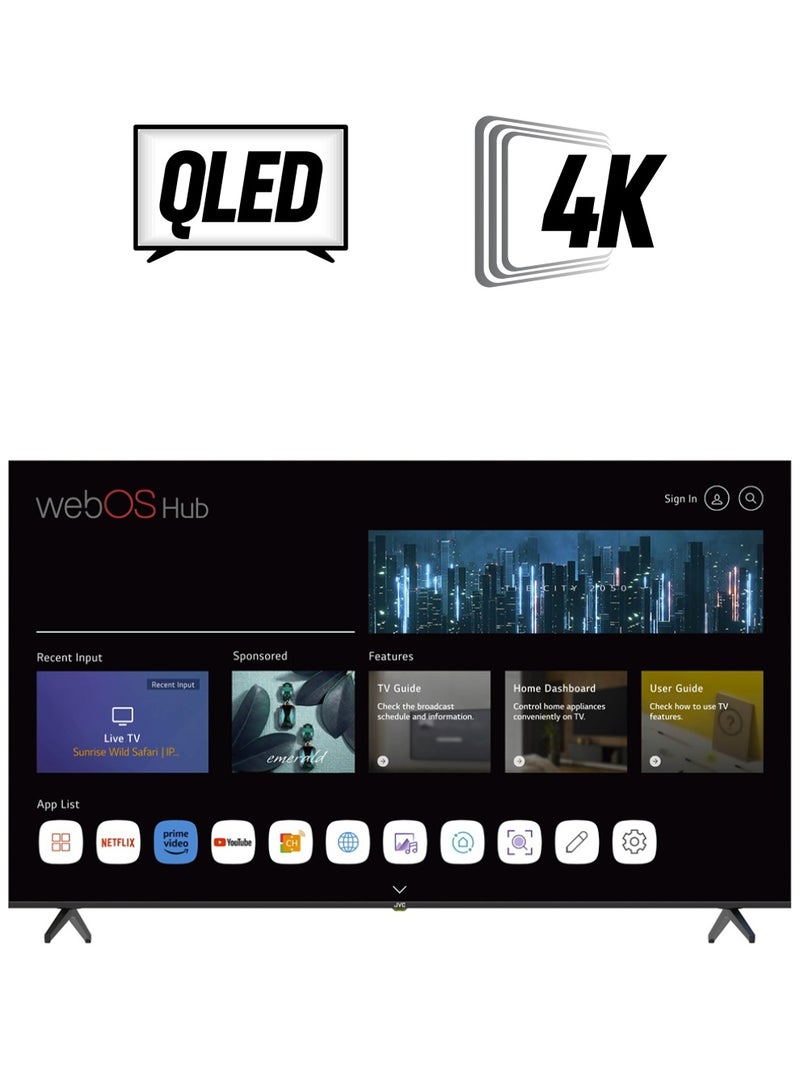JVC 55 Inch Edgeless QLED 4K UHD  WebOS Smart TV With Bluetooth, Magic Remote And Dolby Audio-2024 Model LT-55NQ7145 Black  - Image 1
