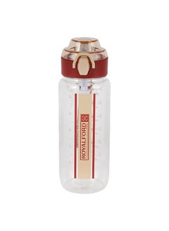 رويال فورد Royalford 700ml Water Bottle RF12156 with Tracker, Motivational Bottles with Flip Lid, Silicone Sipper and Straw Perfect for School, Office and Gym Leak-Proof and Food-Grade and Elegant Design Multicolor 700ml  - Image 1
