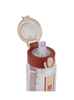 رويال فورد Royalford 700ml Water Bottle RF12156 with Tracker, Motivational Bottles with Flip Lid, Silicone Sipper and Straw Perfect for School, Office and Gym Leak-Proof and Food-Grade and Elegant Design Multicolor 700ml  - Image 2