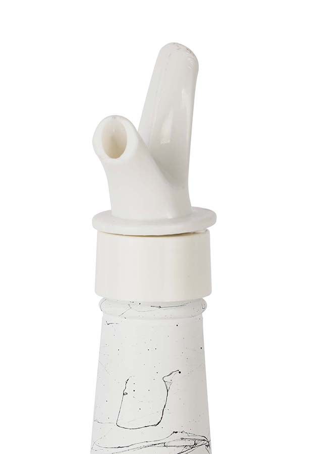 Royalford Royalford 750ML Glass Oil Bottle RF11770 Stylish Marble Design with Matte Design, Perfect for Dispensing Oil, Vinegar, Olive Oil, Spices, Etc. With PP Lid and Pouring Spout White Multicolor 750ml - Image 2