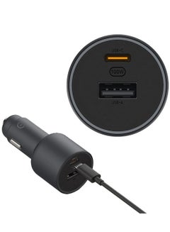 MI Car Charger 1A1C 100W 5V 3A Dual USB Fast Charging QC Charger Adapter- Black - pnsku/N70077152V/45/_/1716539498/1a5d3ee7-c3c1-46fa-9d14-a362c117ce1d