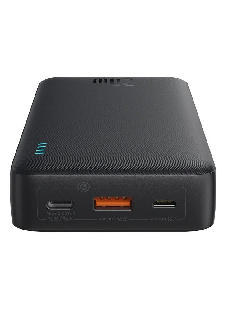 بيسوس باور بانك من بيسوس سعة 20000 ملي امبير بطارية متنقلة تعمل بقوة 20 واط يحتوي على ثلاثة منافذ يدعم الشحن السريع - اسود 20000 mAh - Image 3