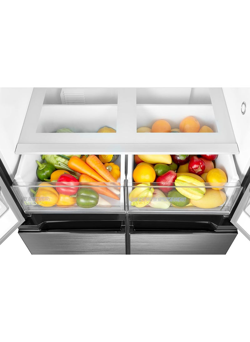 632L Gross 4 Door Premium Refrigerator, French Door With Smart Home Connect (Wi-Fi), Smart Sensor, Vario Box (3 Temp), Inverter Quattro Compressor, Multi-Temperature 632 L MDRF632FIG46D Silver - pnsku/N70077288V/45/_/1716870560/1575a631-9dd6-4d01-8408-75e820a1737c