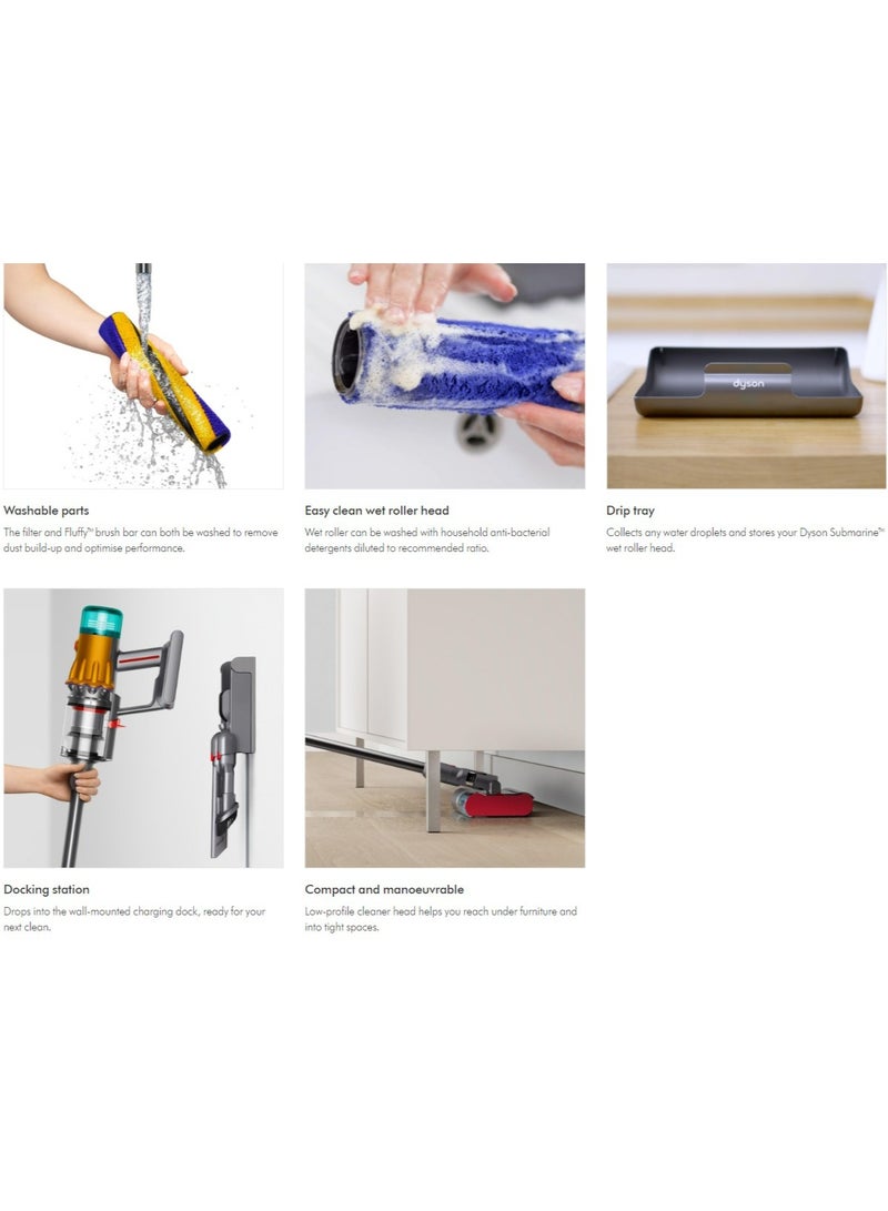 dyson - Dyson V12s Detect Slim Submarine Complete wet and dry vacuum cleaner (Gold/Gold) 545 W Dyson V12s Gold - Image 1