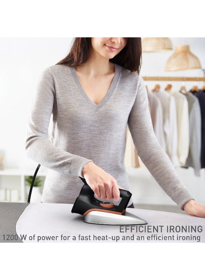 Tefal Dry Iron | Classical Plus | 1200 W | Fast Heat-Up | Easy-Gliding Soleplate | Lightweight | Temperature control | Black & Terracotta | 2 years warranty | FS3110M0 1200 W FS3110M0 Black/Terracotta - Image 3