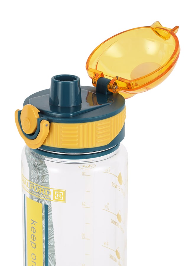 Royalford 1000ml Water Bottle RF12159 with Tracker, Motivational Bottles with Flip Lid, PP Sipper and Straw Perfect for School, Office and Gym Leak-Proof Food-Grade and Elegant Design Multicolor