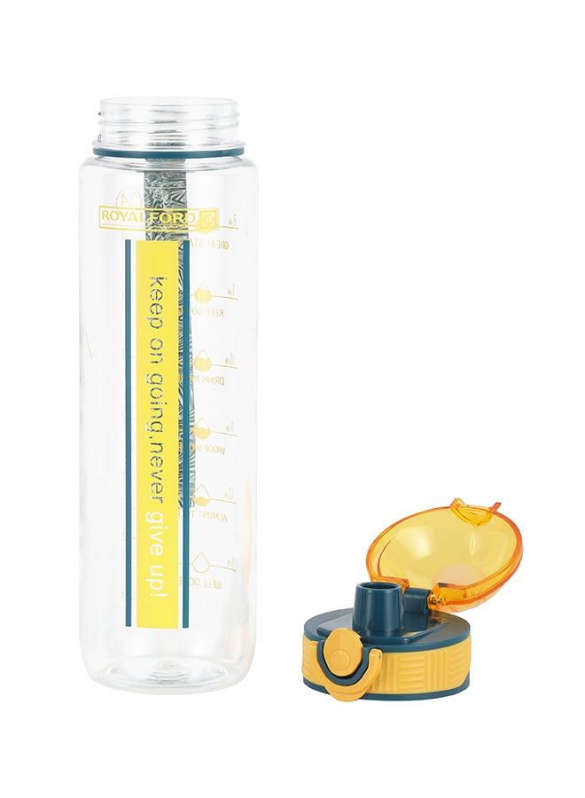 Royalford 1000ml Water Bottle RF12159 with Tracker, Motivational Bottles with Flip Lid, PP Sipper and Straw Perfect for School, Office and Gym Leak-Proof Food-Grade and Elegant Design Multicolor