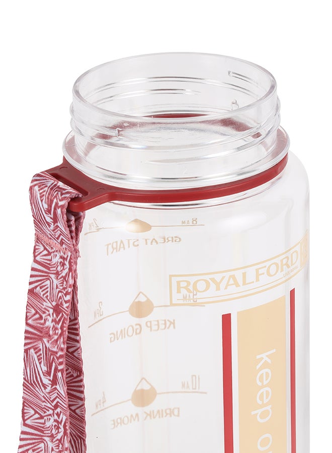 Royalford 1000ml Water Bottle RF12159 with Tracker, Motivational Bottles with Flip Lid, PP Sipper and Straw Perfect for School, Office and Gym Leak-Proof Food-Grade and Elegant Design Multicolor