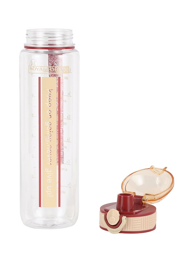 Royalford 1000ml Water Bottle RF12159 with Tracker, Motivational Bottles with Flip Lid, PP Sipper and Straw Perfect for School, Office and Gym Leak-Proof Food-Grade and Elegant Design Multicolor