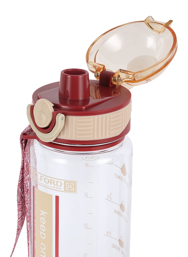 Royalford 1000ml Water Bottle RF12159 with Tracker, Motivational Bottles with Flip Lid, PP Sipper and Straw Perfect for School, Office and Gym Leak-Proof Food-Grade and Elegant Design Multicolor