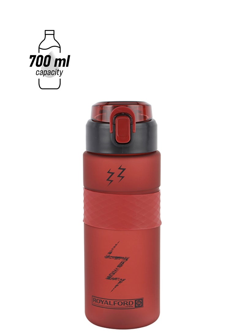 رويال فورد Royalford 700ml Water Bottle RF12162 Plastic Bottles with Flip Lid, Silicone Sipper and Straw, Strap Perfect for School, Office and Gym Leak-Proof Food-Grade and Elegant Design Multicolor  - Image 1