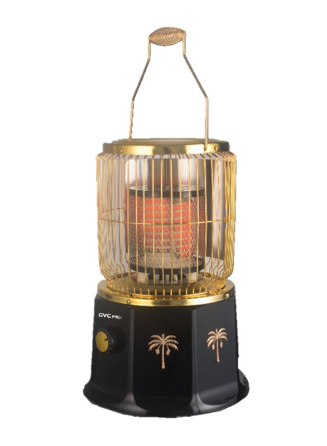 gvc pro Heater With Saudi Emblem Sword And Golden Palm Tree 2000 W GVCHT-2002B Gold/Black  - Image 1