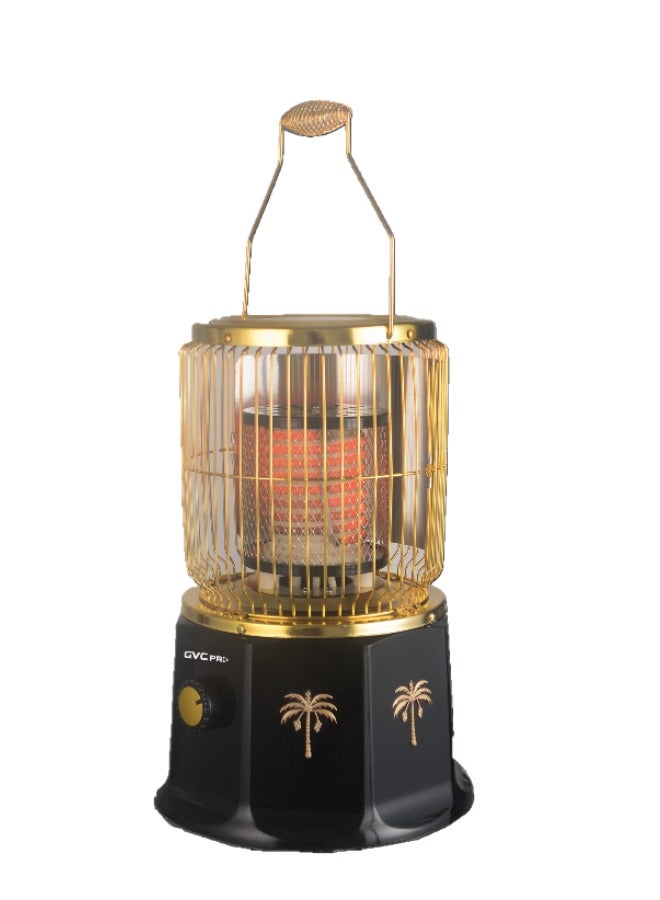 gvc pro Heater With Saudi Emblem Sword And Golden Palm Tree 2000 W GVCHT-2002B Gold/Black  - Image 3