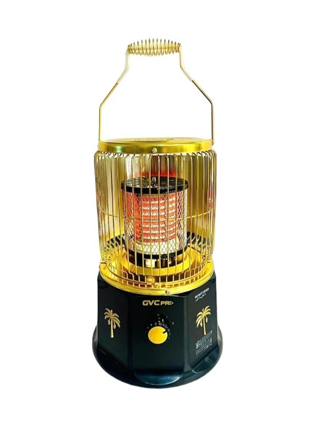 gvc pro Heater With Saudi Emblem Sword And Golden Palm Tree 2000 W GVCHT-2002B Gold/Black  - Image 2