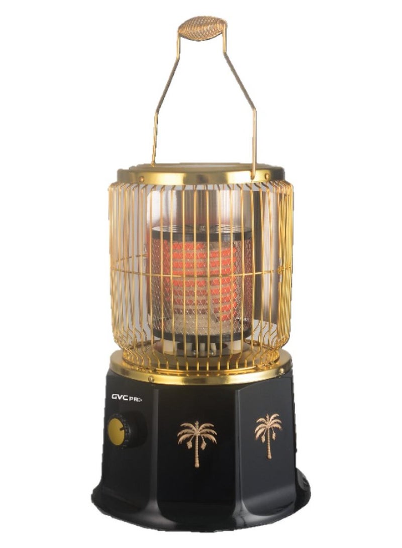 gvc pro Heater With Saudi Emblem Sword And Golden Palm Tree 2000 W GVCHT-2002B Gold/Black - Image 1
