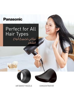 Ionic Hair Dryer With Powerful Airflow, 6 Airflow Settings, Heat Protection And Concentrator Nozzle Eh-Ne85-K685 2300W Black - pnsku/N70077403V/45/_/1716541530/dc93dba2-a960-429b-a758-9c085b1a881c