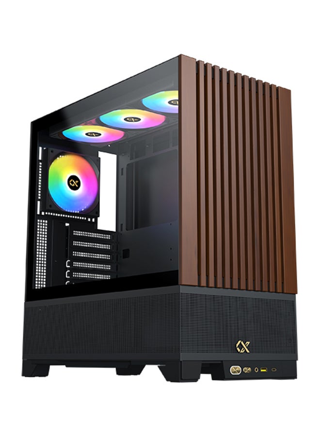 Xigmatek - Endorphin Wd Arctic Mid Tower Case With Wood Pannels EN42201 Ean Black - Image 1