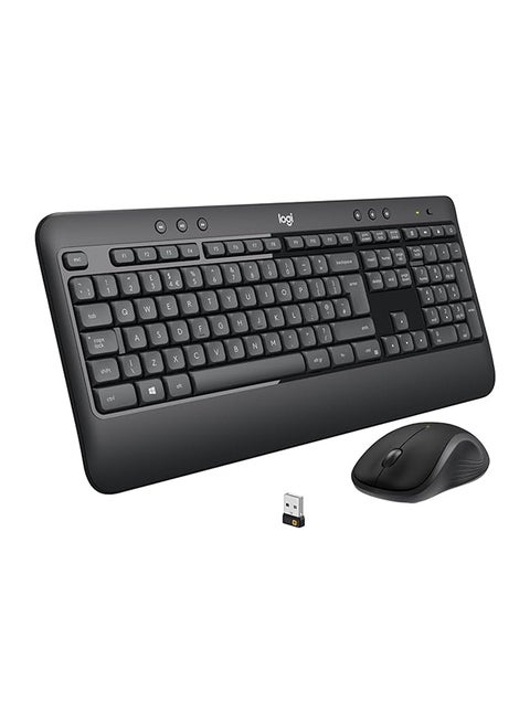 Logitech MK540 Advanced Wireless Keyboard and Mouse Combo for Windows, 2.4 GHz Unifying USB-Receiver, Multimedia Hotkeys, 3-Year Battery Life, for PC, Laptop, INTL Layout - Black Black