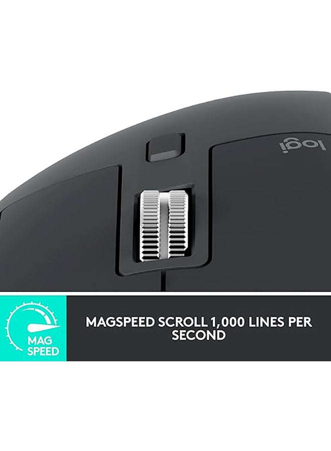 لوجيتيك MX Master 3S for Business, Wireless Mouse with Quiet Clicks, 8K DPI, Secured Logi Bolt USB Receiver, Bluetooth, USB-C charging, MagSpeed Scrolling, Windows/Mac/Chrome/Linux - Grey Black  - Image 4