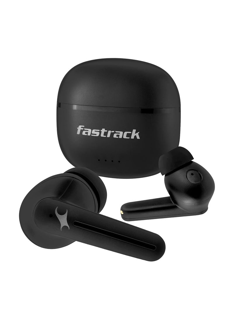 fastrack - Fpods(New Launch) FX100 Bluetooth TWS In-Ear Earbuds With 40 Hrs Playtime | BT V5.3 | 13mm Extra Deep Bass Drivers | Quad Mic ENC For Clear Calls | Ultra Low 50ms Latency Gaming Mode | NitroFast Charge Black - Image 1