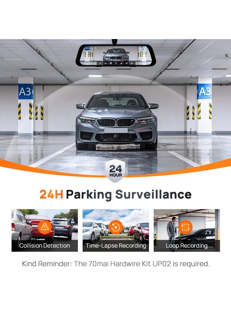 70mai Dash Cam S500 9.35 ''Touchscreen Auto DVR 3k Super Kondensator Zwei Kanal HDR Sprach Steuerung 24h Park Front And Rear Set - Image 3