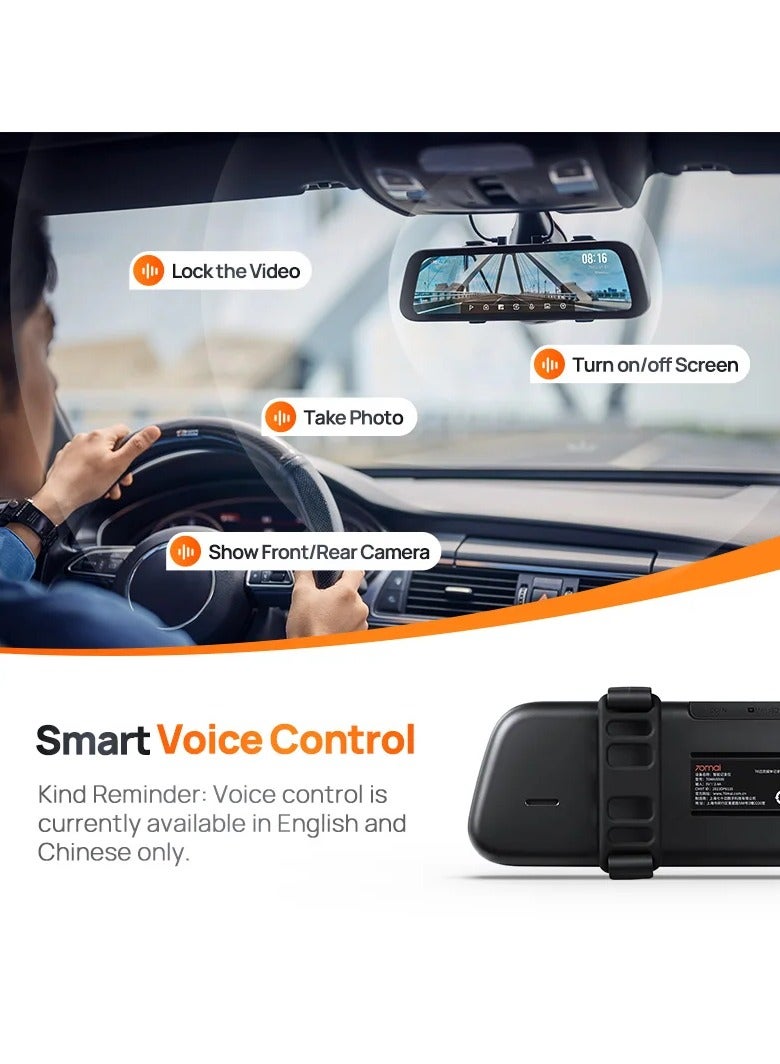 70mai Dash Cam S500 9.35 ''Touchscreen Auto DVR 3k Super Kondensator Zwei Kanal HDR Sprach Steuerung 24h Park Front And Rear Set - Image 2