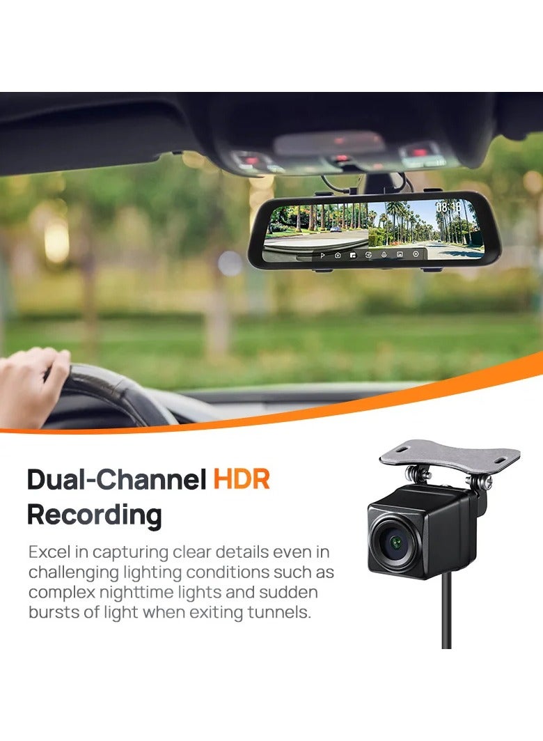 70mai Dash Cam S500 9.35 ''Touchscreen Auto DVR 3k Super Kondensator Zwei Kanal HDR Sprach Steuerung 24h Park Front And Rear Set - Image 5