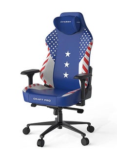 DXRacer DXRacer Craft Pro Dream Team Gaming Chair, Extra Wide And Thick Seat Cushion, Adjustable Armrests, Anti-Pinch Hand Protective Cover, Memory Foam Headrest - Blue & White  - Image 2