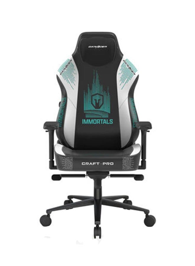 DXRacer - DXRacer Craft Pro - Immortals Edition Gaming Chair, Extra Wide And Thick Seat Cushion, Adjustable Armrests, Anti-Pinch Hand Protective Cover, Memory Foam Headrest - Black & White - Image 1
