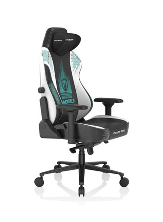 DXRacer - DXRacer Craft Pro - Immortals Edition Gaming Chair, Extra Wide And Thick Seat Cushion, Adjustable Armrests, Anti-Pinch Hand Protective Cover, Memory Foam Headrest - Black & White - Image 1
