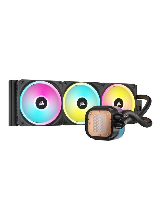 CORSAIR iCUE LINK H150i RGB AIO LCD Liquid CPU Cooler, 360mm Radiator, 2.1” IPS LCD Screen, 120mm QX120 RGB Fans, 2400 RPM Speed, 63.1 CFM Airflow, Intel 1700 & AMD AM5 Sockets, Black | CW-9061008-WW  - Image 3