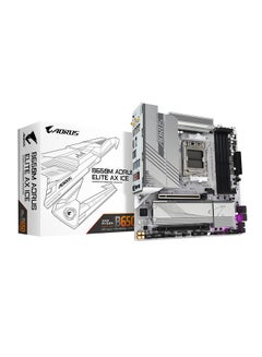 جيجابايت اللوحة الأم B650M AORUS ELITE AX ICE DDR5 Micro ATX، مجموعة شرائح AMD B650، مقبس AMD AM5، 2xNVMe M.2 SSD، 4 x DDR5 DIMM، PCI 4x16/1x DP/1xHDMI/1 x USB Type-C، Realtek 2.5GbE LAN &amp; Wi -فاي 6E  - Image 1