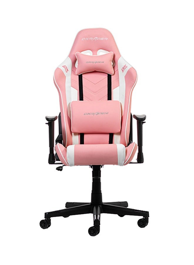 DXRacer - Prince Series P132 Gaming Chair - Ergonomic Design with 1D Adjustable Armrests, Soft Surface Upholstery, High-Quality Materials, Customizable Recline, Sturdy Metal Base, Smooth-Rolling Casters, Pink and White | GC-P132-PW-F2 - Image 1
