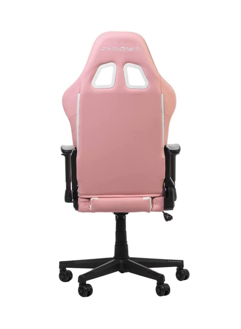 DXRacer - Prince Series P132 Gaming Chair - Ergonomic Design with 1D Adjustable Armrests, Soft Surface Upholstery, High-Quality Materials, Customizable Recline, Sturdy Metal Base, Smooth-Rolling Casters, Pink and White | GC-P132-PW-F2 - Image 1